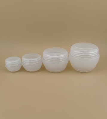 White Plastic Cream Jar with Screw Lid for Skincare