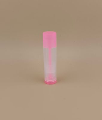 लिपस्टिक के लिए गुलाबी ढक्कन के साथ छोटा चिकना स्पष्ट लिप बाम पैकेजिंग