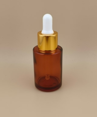नई डिजाइन स्पष्ट हल्का भूरा चिकनी गोल ड्रॉपर बोतल K-GBL30 के लिए Essence