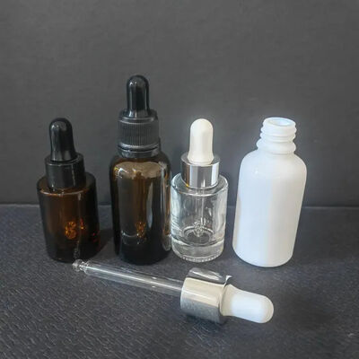 थोक खाली कॉस्मेटिक एम्बर ग्लास बॉडी ऑयल 15ml 20ml 30ml ड्रिपर बोतल