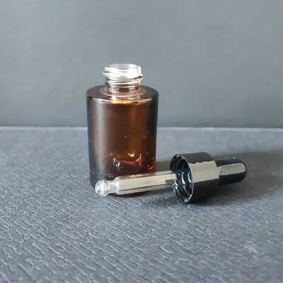 बेस्ट सेलिंग पारदर्शी 30ml 1 औंस खाली बाल तेल पैकेजिंग कस्टम फ्रॉस्टेड कॉस्मेटिक सीरम ड्रिपर पाइपेट के साथ ग्लास की बोतल