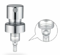 ODM K403 फाइन मिस्ट परफ्यूम पंप स्प्रेयर 0.10cc एल्यूमीनियम सिल्वर कलर
