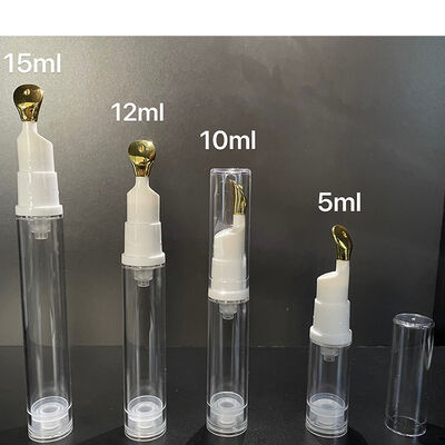सीरम के लिए मैट फ़िनिश रंगीन हरा प्लास्टिक वायुहीन पंप बोतल सिलेंडर 15ml 30ml 50ml क्रीम जार