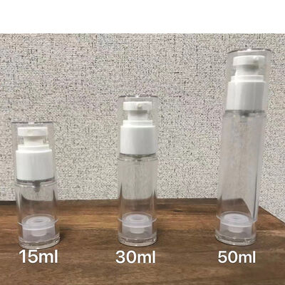 सफेद पीपी एयरलेस बोतल मिनी नमूना लोशन क्रीम के लिए 30ml एयरलेस पंप बोतल