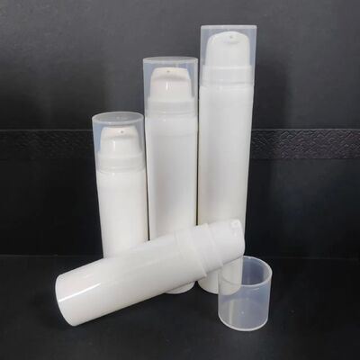 सौंदर्य प्रसाधन पैकेजिंग 30ml Airless पंप बोतल सफेद प्लास्टिक की बोतल लोशन पंप पीपी बोतल