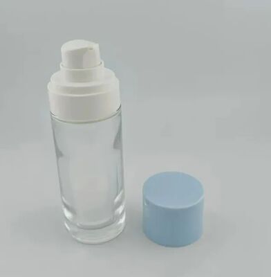 ग्लास एयरलेस लोशन पंप बोतल सीरम डिस्पेंसर 15ml 30ml 50ml