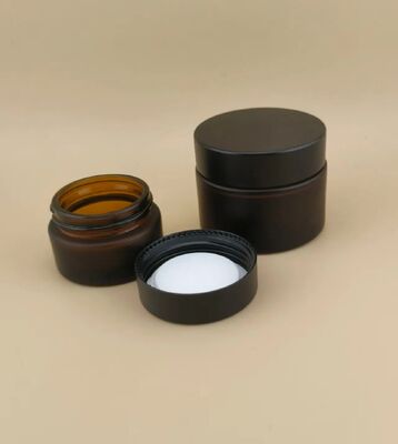 लोशन के लिए स्क्रू ढक्कन के साथ सुंदर डिजाइन काली चश्मा क्रीम जार