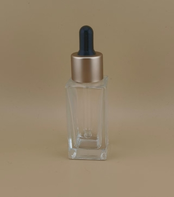 स्वर्ण पेंच ढक्कन के साथ चेहरे के लिए Essence Dropper बोतल छोटा और स्पष्ट