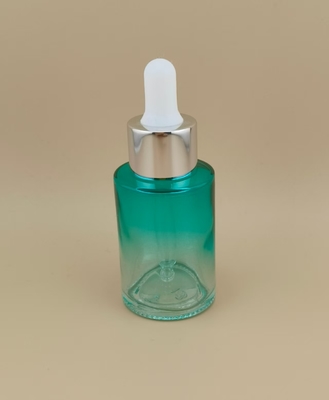 K-GBL30 Essence Clear Gradual Change Cyan Smooth Round Dropper Bottle For Design (के-जीबीएल30) के लिए डिज़ाइन किया गया